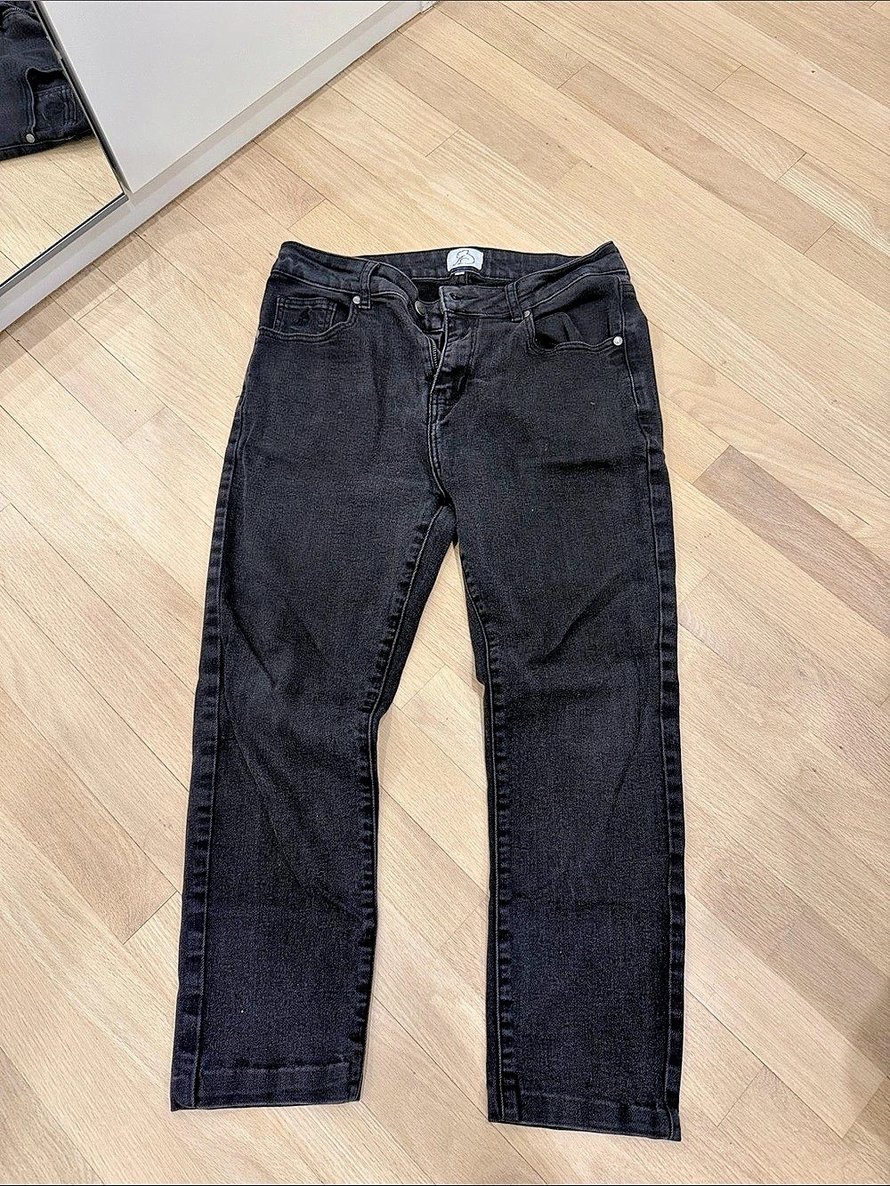 Ag Jeans Straight Leg Jeans Black Waist 32
